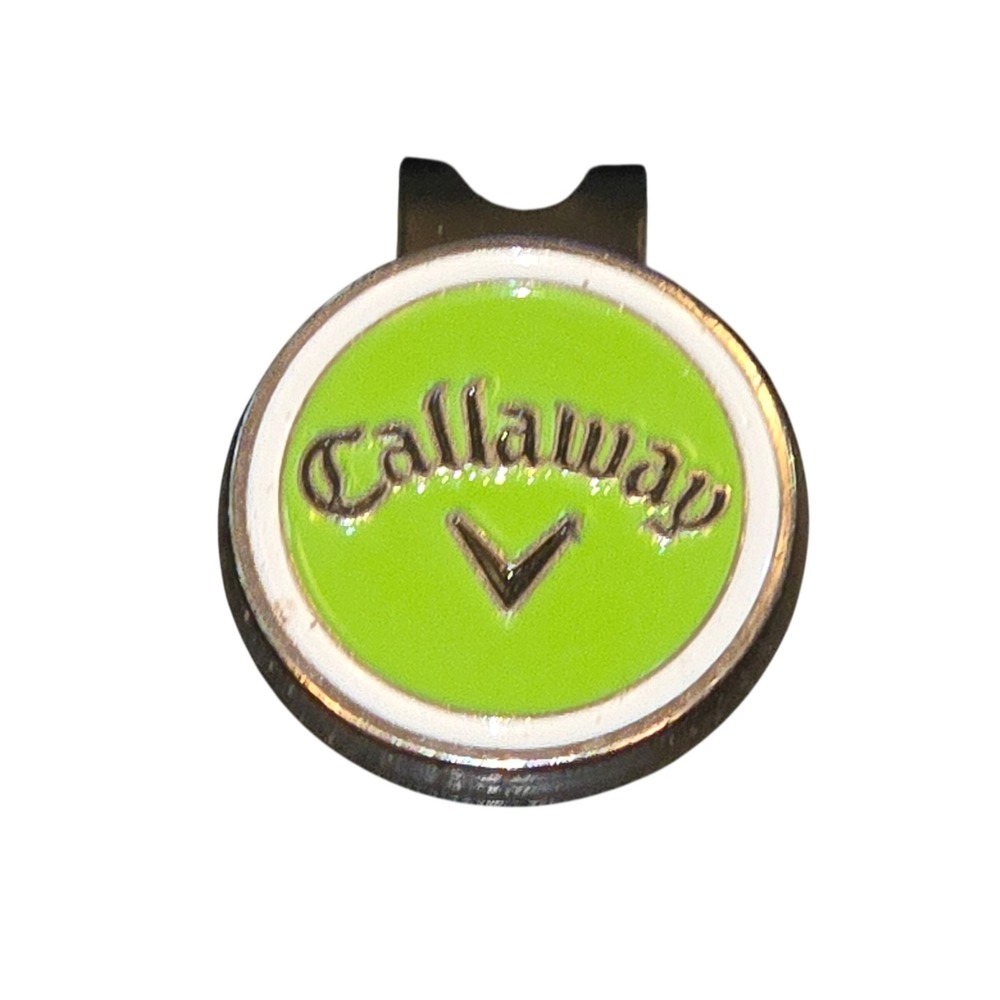 Callaway Golf Ball Marker OS Green Magnetic Hat Clip Chevron Logo